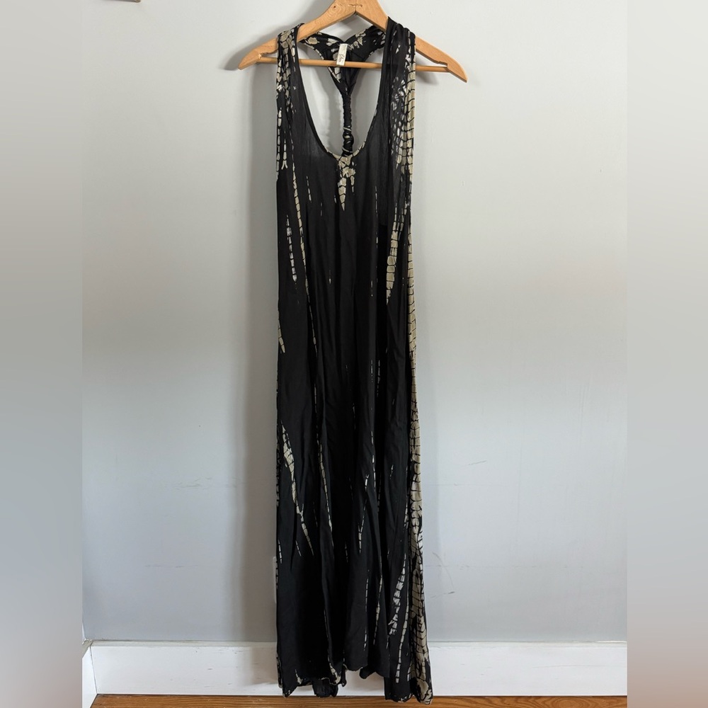 Elan Black and Cream Tie-Dye Maxi Dress